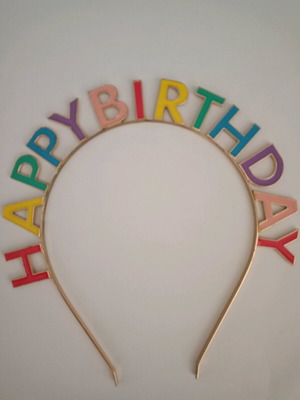 Μεταλλική πολύχρωμη στέκα Happy Birthday καινούργια