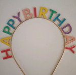 Metallic colorful Happy Birthday headband new