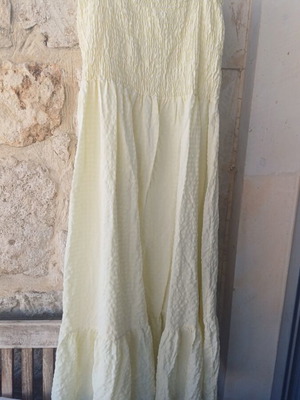 Vintage dress yellow and white checkered, like new