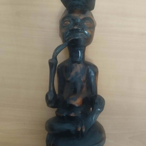 Authentic African wooden carved figurine used