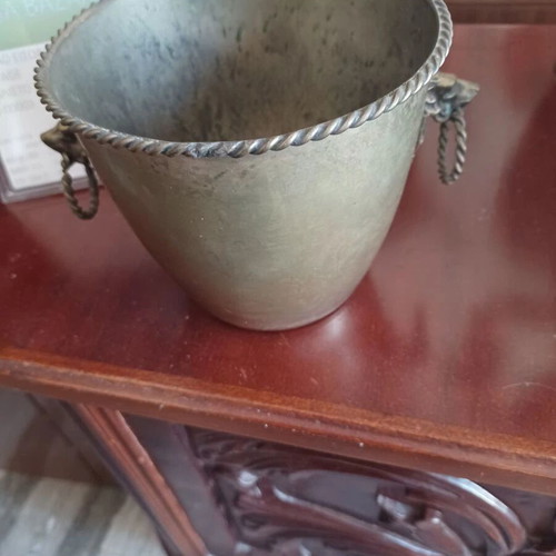 Antique brass ice bucket used