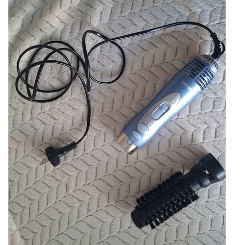 Balance hot air brush hair styler used, blue