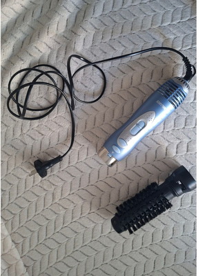 Balance hot air brush hair styler used, blue