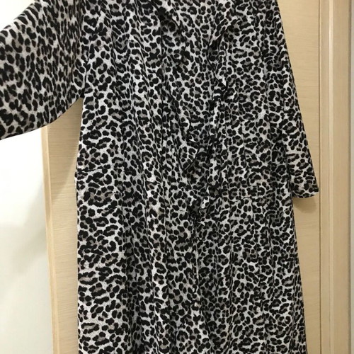 Only Carmakoma Leopard Print Dress size 52 like new, airy with ruffles and tie