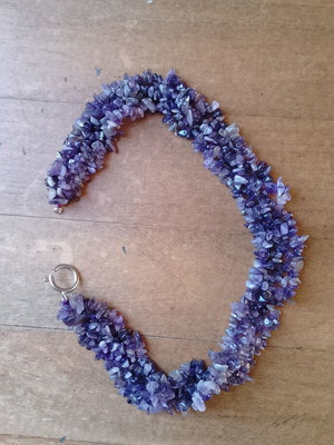 Amethyst necklace vintage raw statement like new