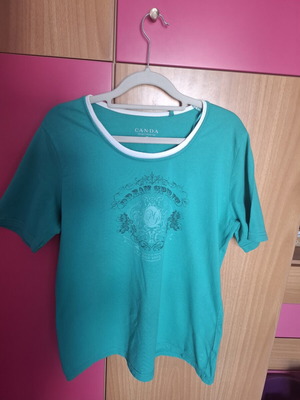 C&A women's short-sleeve blouse like new, turquoise green, size M