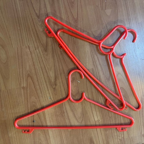 Plastic reinforced hangers used, pack of 12