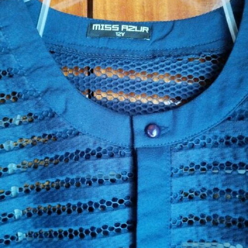 Miss Azur Blue Mid-Length Cardigan New For 12 Years Old
