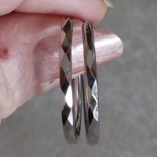 Elegance 925 silver showy hoop earrings, 3 cm diameter