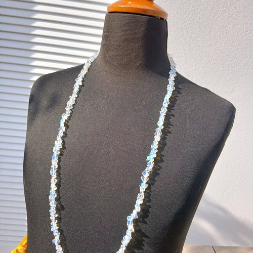 Opalite necklace 45cm elastic fishing line without clasp like new