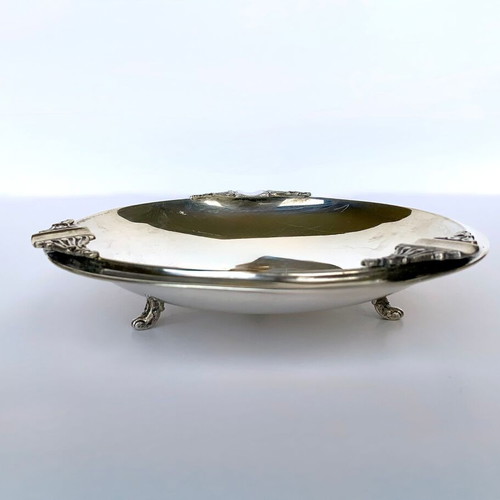 Silver ashtray 925 used with 3 carved legs