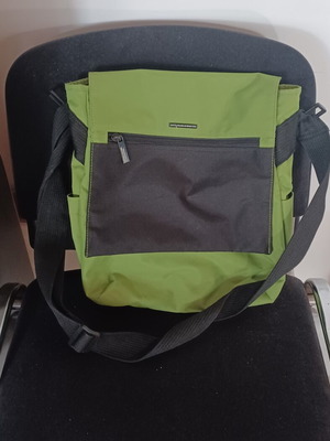 Benetton messenger bag large, like new, black and green