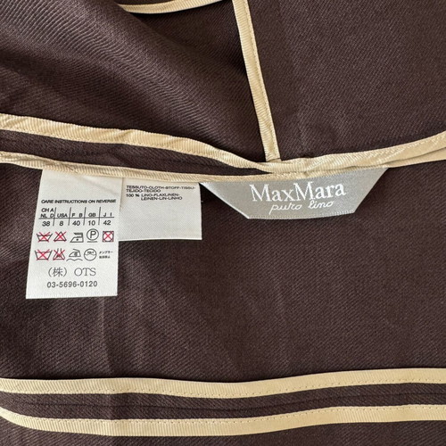 Max Mara women's linen blazer, size 38, brown