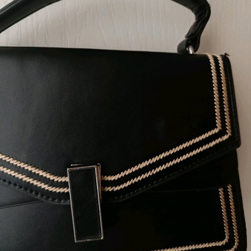 Handbag used, black with gold details