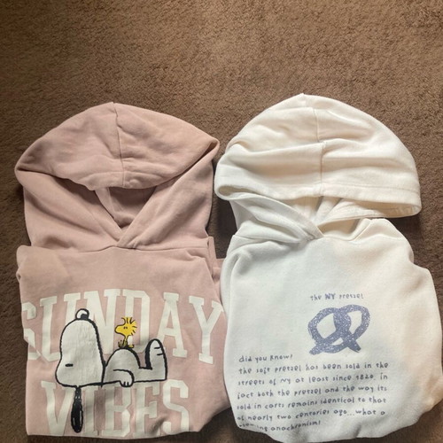 Hoodies Mango and ZY like new, 5-6 years, white and pink, size 110 cm