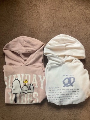 Hoodies Mango and ZY like new, 5-6 years, white and pink, size 110 cm
