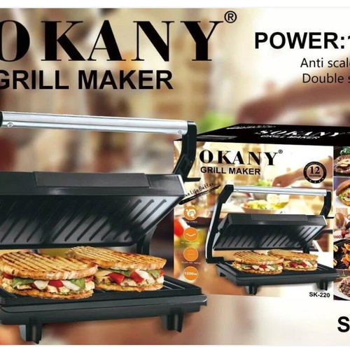 Sokany Sandwich Maker Grill 1200W New, Gray