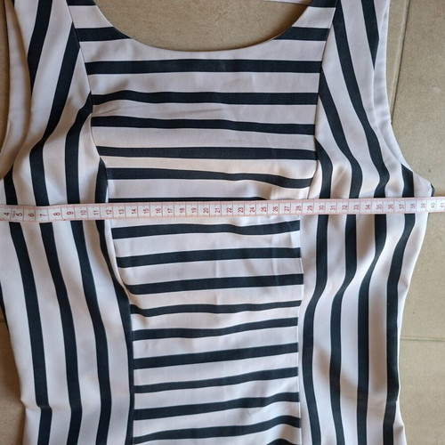 H&M dress like new, elastic mini, white and blue