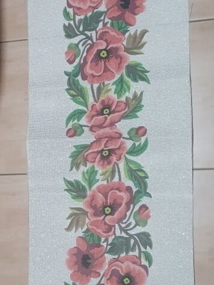 Table Runner Floral Printed 40×135 cm new with threads