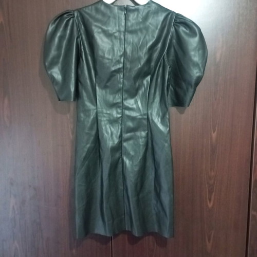 slim fit dress slacks NEW Zara Green Faux Vegan Leather Sleeveless Button V-neck Ruffle Mini –  Brie