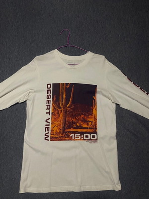 Pull & Bear long-sleeve shirt like new, size M, white with orange prints