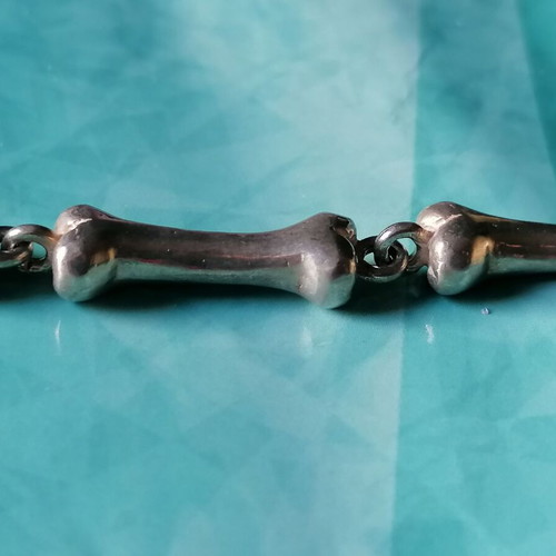 Silver 925 bracelet new with bones, gothic style