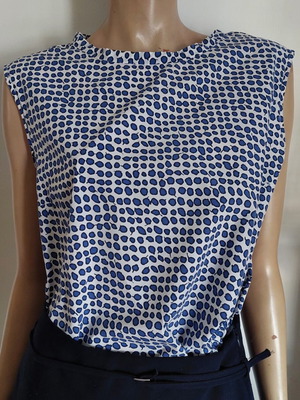 Max Mara sleeveless top blue and white XL
