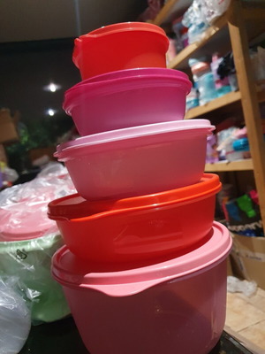 Tupperware modular food container set, 5 pieces