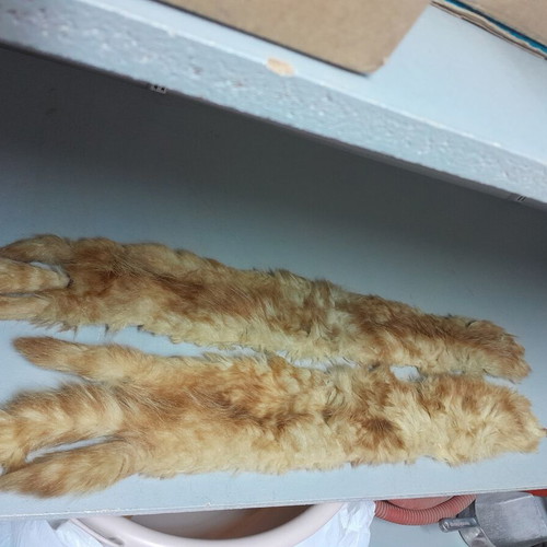 Vintage beige brown mink fur collar