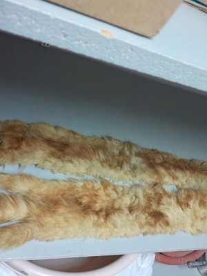 Vintage beige brown mink fur collar