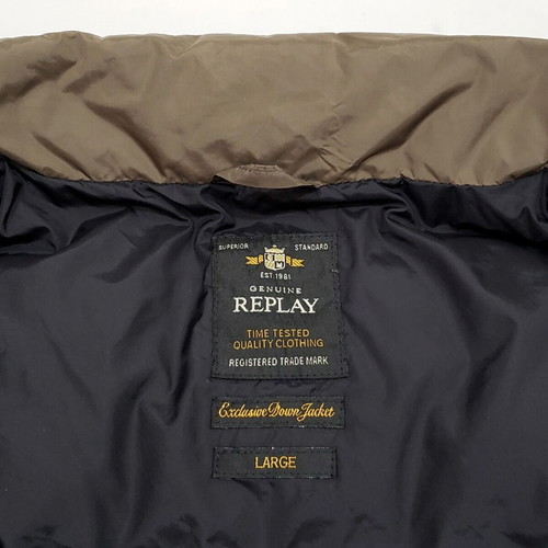 Replay Down Puffer jacket like new, men's M-L, brown and green
