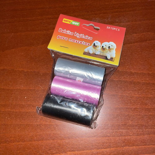 Set of 3 dog waste collection bag rolls