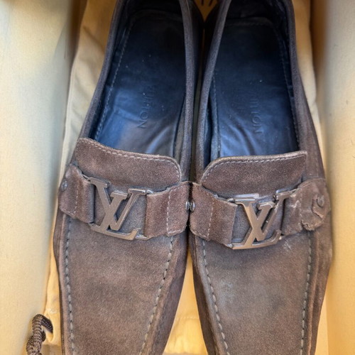 Louis Vuitton shoes used, brown moccasin size 43 with box