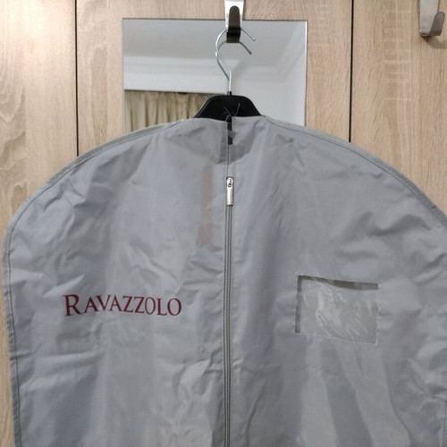 Ravazzolo garment bag like new, gray nylon with transparent pocket