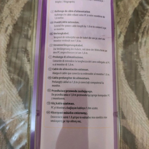 Carrefour power extension cable 1.8 m brand new sealed