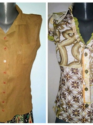 Вталени дамски ризи употребявани, комплект от 2 броя