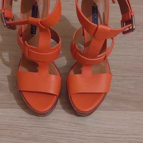 Ralph Lauren orange sandals like new, size 38.5