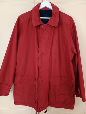 Navy Coat men's jacket like new, red with blue and beige details