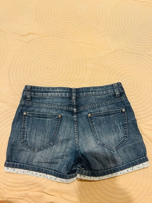 Jean σορτς EDC by Esprit σε μπλε με λουλουδάτες λεπτομέρειες, μέγεθος XS, σαν καινούργιο