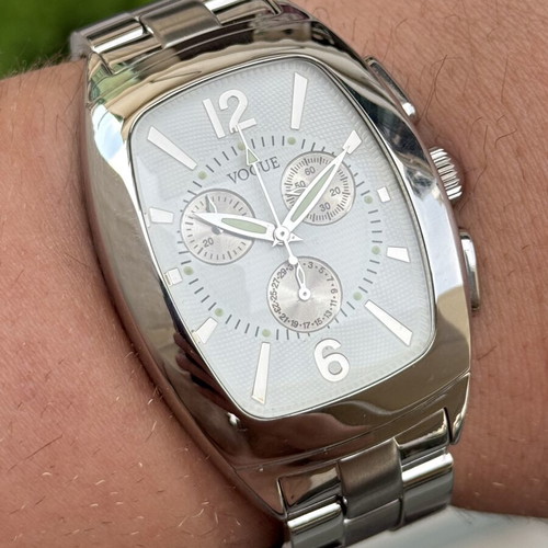 Vogue Chronograph watch like new, stainless steel, quartz