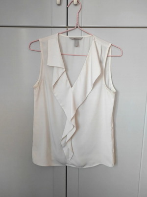 H&M Sleeveless Blouse Used, White, Size S
