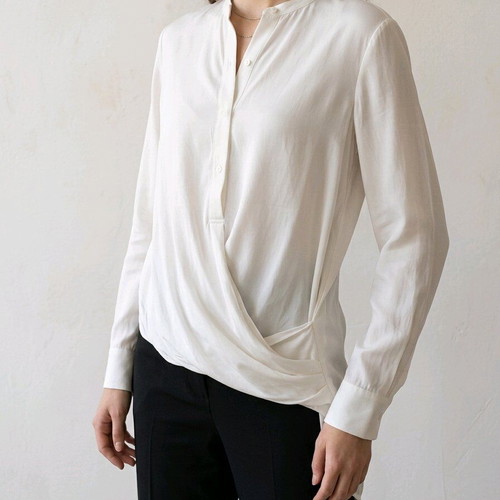 DKNY Draped Women's Shirt White Like New Size M