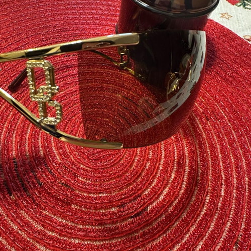 Vintage D&G mask sunglasses like new, brown and gold