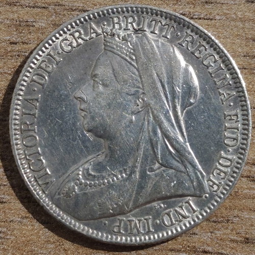 2 Shillings (Florin) 1900 silver coin like new