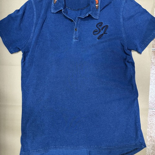 Sean John Vintage Snake Collar Polo Shirt Mens XL Blue like new