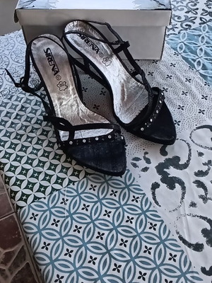 Voi & Noi sandals size 37, heel height 7cm, like new, black