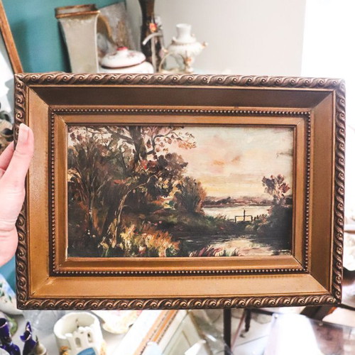 Landscape painting used, mid-20th century