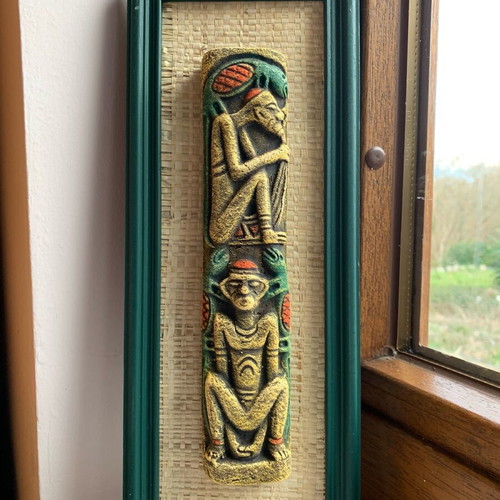 Handmade wooden frames with embossed exotic figures from Bali
