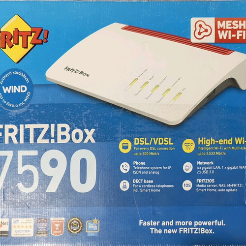 Fritz box 7590 slightly used with all accessories