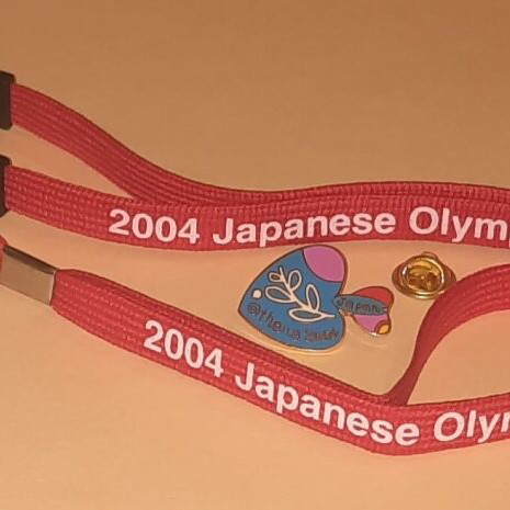 Olympic Games Athens 2004 Japanese Paralympic Pin "RRR" and Olympic Lanyard 2004 new